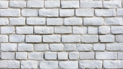 Poster - Displaying a smooth white brick wall texture suitable for various design projects and creative backdrops