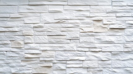 Poster - Displaying a smooth white brick wall texture suitable for various design projects and creative backdrops