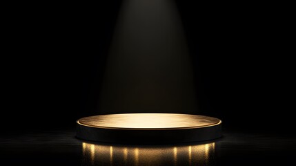 Poster - Gold platform illuminated in dark setting