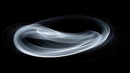 Poster - Abstract White Light Trails On Black Background