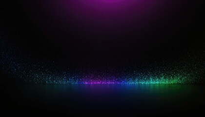 Poster - 3D render of a network communications background with rainbow coloured digital particles
8