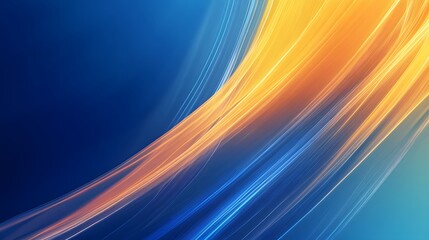 Poster - Abstract Blue and Orange Swirling Light Lines
