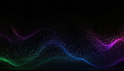 Poster - 3D render of a network communications background with rainbow coloured digital particles
3