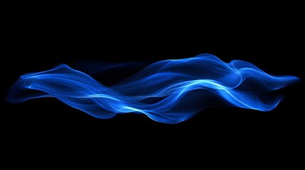 Poster - Abstract Blue Wave Digital Art Design