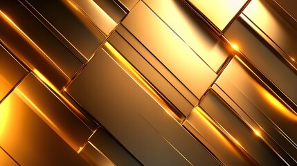 Poster - Abstract Gold Geometric Shapes Background Design