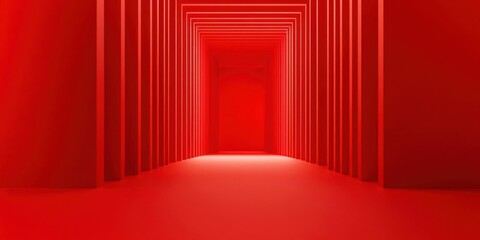 Wall Mural - red hallway with a doorway