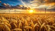 © Sandra - AI paints a field of gold, wind turbines whisper against the sky.