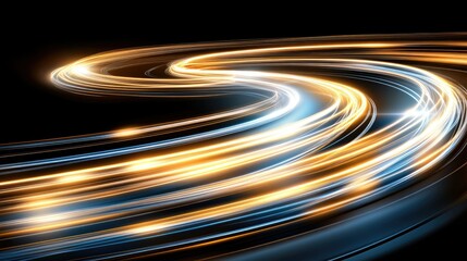 Poster - Colorful light streaks and neon lines create a vibrant abstract design, perfect for high-speed digital projects or wallpapers