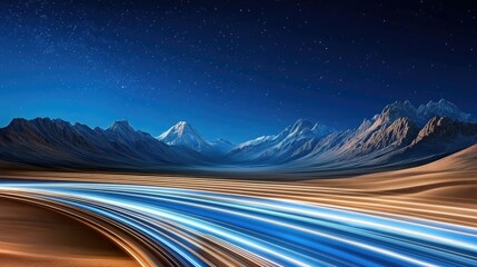 Fototapete - Colorful light streaks and neon lines create a vibrant abstract design, perfect for high-speed digital projects or wallpapers