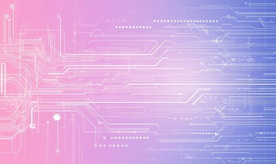 Aufkleber - Abstract digital background with circuit patterns in pink and blue hues.