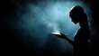 © KKC Studio - Silhouette of Woman Holding Plate with Dust Against Dark Background