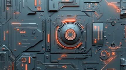 Poster - Abstract digital circuit design with glowing elements, suggesting technology and innovation.