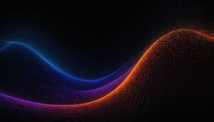 Poster - Abstract wave motion pattern on dark blue background wallpaper for digital technology AI Generated
1