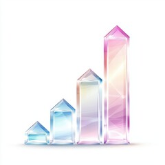 Poster - Colorful Three-Dimensional Crystal Bars Representing Growth and Progress