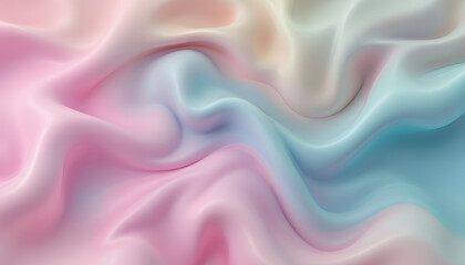 Poster - A Beautifully Soft Textured Fabric in Pastel Shades of Pink and Blue with Fluid Movement