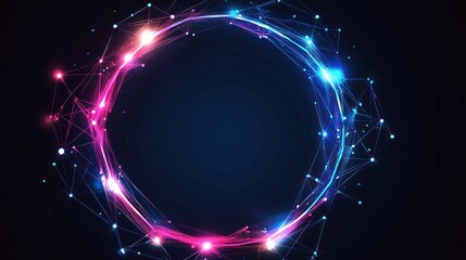 Poster - A glowing, abstract circular design with interconnected nodes and vibrant colors.
