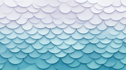 Poster - A gradient pattern of overlapping circular shapes in shades of blue and white.