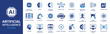 © MAHAMMAD - Artificial intelligence  - Icon Collection. Thin Line Set contains such Icons as Ai Architecture, Brain, Robotics, Machine Learning, Ai Technology, Algorithm and more. Simple web icons set.