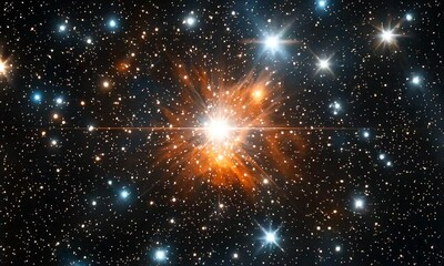 Wall Mural - A stunning view of stars and cosmic elements in a deep space background.