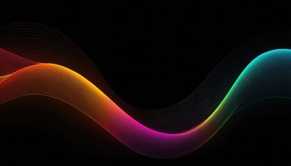 Poster - Abstract background with rainbow coloured flowing waves
9