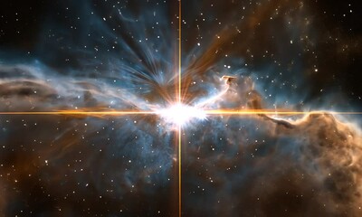 Wall Mural - A stunning cosmic scene showcasing stars, nebulae, and the vastness of space.