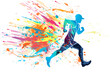 © robiul - Colorful runner silhouette, dynamic action
