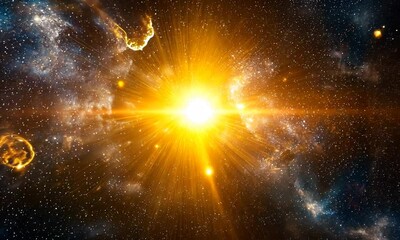 Wall Mural - A vibrant cosmic explosion illustrating the beauty and vastness of the universe.