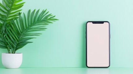 mockup phone , teal background