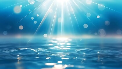 Poster - Sunlight Beams Illuminate Calm Ocean Water Surface