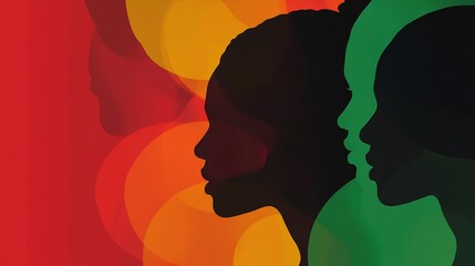 Wall Mural - Black History Month abstract background. Featuring rich reds, greens, and yellows. Celebrating heritage, resilience, and empowerment. Perfect for Black History Month events