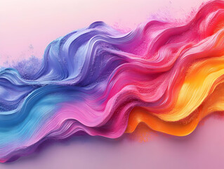 Poster - Abstract colorful wave, vibrant hues, flowing paint texture.