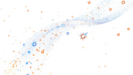 Wall Mural - Glittering silver cosmic wave with stars stardust and light shimmering path across the universe png clipart transparent