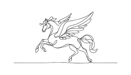 Wall Mural - knight riding horse line art 