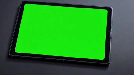Poster - This sleek tablet displays a solid green screen, ideal for multiple digital uses and creative tasks.