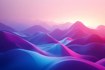 Poster - A close-up of an abstract digital art background featuring fluid shapes in shades of purple and blue