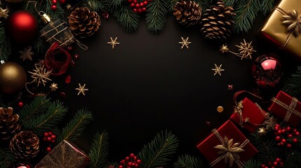 Wall Mural - Elegant Winter Ornaments Create a Magical Holiday Atmosphere