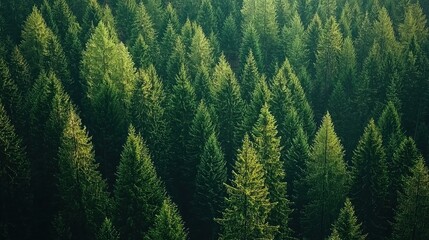  A dense forest canopy with a mix of green shades visible from above.