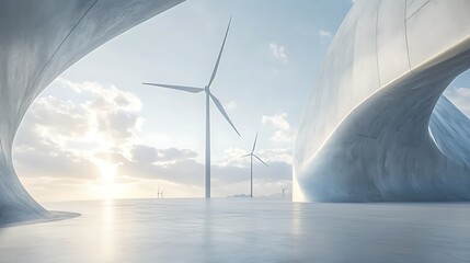 Wall Mural - Futuristic Wind Energy: A Vision of Sustainable Power