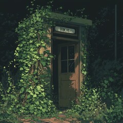 Wall Mural - Overgrown Phone Booth Hidden Deep Within The Woods