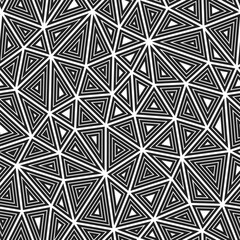 Poster - minimal geometric background. medium triangles size. multiple repeated inner triangles. black and wh