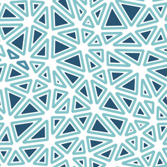 Poster - Triangles background design. Rounded solid shapes in frames. Medium triangles size. Single color tone style. Repeatable pattern. Stylish vector tiles. Seamless vector illustration.