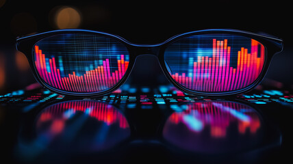 Poster - Financial Vision: Data-Driven Insights Reflected in Stylish Glasses 