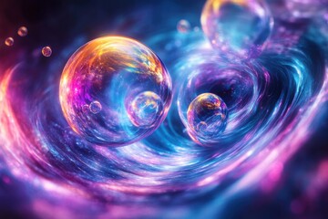 Wall Mural - Cosmic Bubbles in a swirling Nebula