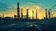 © arri - Industrial Refinery Sunset Silhouette Landscape