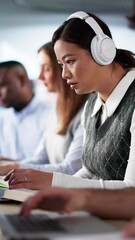 Poster - University Student At Library With Laptop Doing Assignment And Preparing
