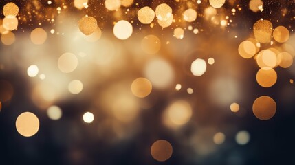 Poster - Vibrant light flares on dark backdrop  colorful gold and silver effects for a festive atmosphere