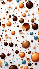 Poster - Cheerful festive sparkles on a white background with gold and silver dots and stars for text