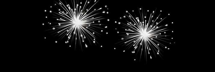 Poster - Elegant minimalist fireworks display against a dark backdrop for a striking visual appeal
