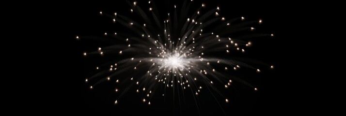 Poster - Elegant minimalist fireworks display against a dark background for a stunning visual experience