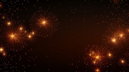 Poster - Elegant minimalist fireworks display on dark background with room for custom text